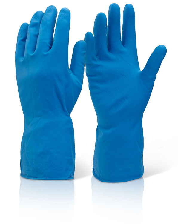 HOUSE HOLD GLOVE MW BLUE M 10 PER PACK