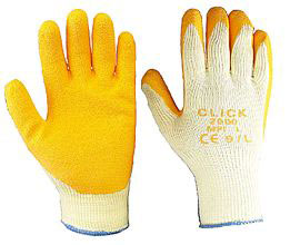 M/P ORANGE LATEX P/C GLOVE MEDIUM 10 per pack