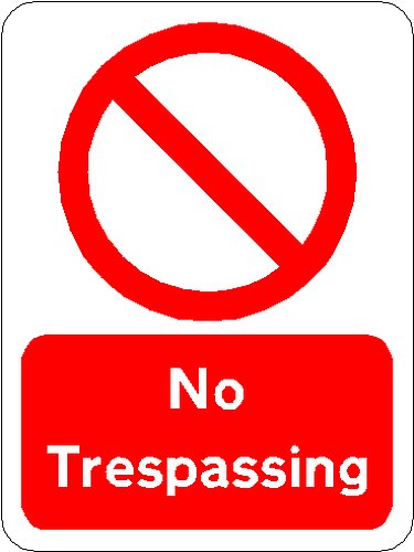 No Trespassing Sign A4
