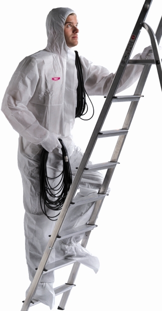 Type 5 & 6 Disposable White Coverall Large COC10