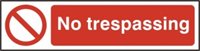 No Trespassing Sign 200mm x 50mm